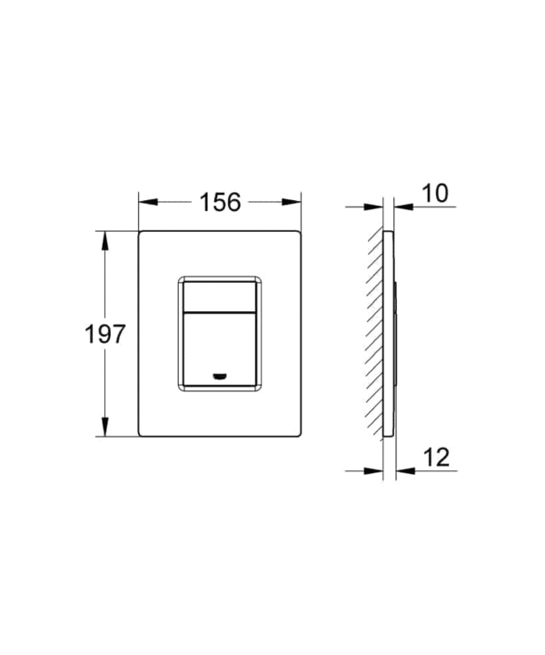 ⁦לחצן מלבני גרואה GROHE הפעלה לניאגרה סמויה - לבן 37535SH0⁩ – תמונה ⁦2⁩