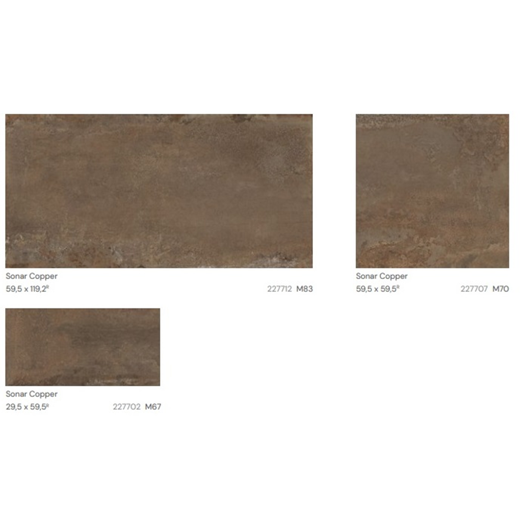 אריח פורצלן סונאר נחושת קופר מטאלי 60/120 SONAR COPPER MATT – תמונה 3