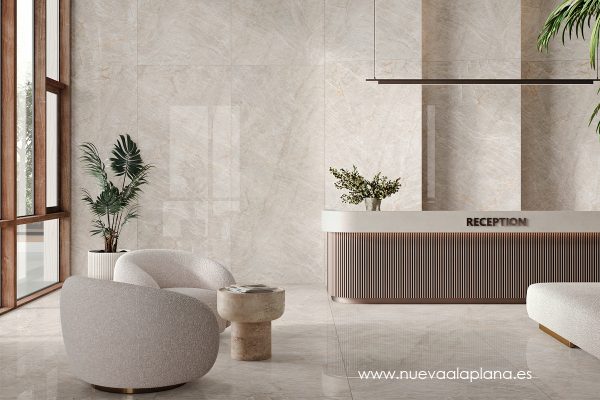 ⁦אריח פורצלן טאג' מהל מבריק ס״מ Taj Mahal Cream Polished Mirror 120/280⁩ – תמונה ⁦2⁩