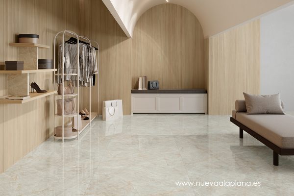⁦אריח פורצלן טאג' מהל מבריק ס״מ Taj Mahal Cream Polished Mirror 120/280⁩ – תמונה ⁦5⁩