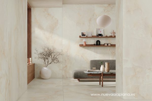 ⁦אריח פורצלן ביבורי אוניקס בג׳ מבריק ס״מ Bibury Beige Polished 120/280⁩ – תמונה ⁦2⁩