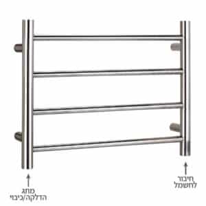 מחמם מגבות חשמלי DI-OR דגם H4 – חימום מגבות יעיל ובטיחותי לחדר הרחצה