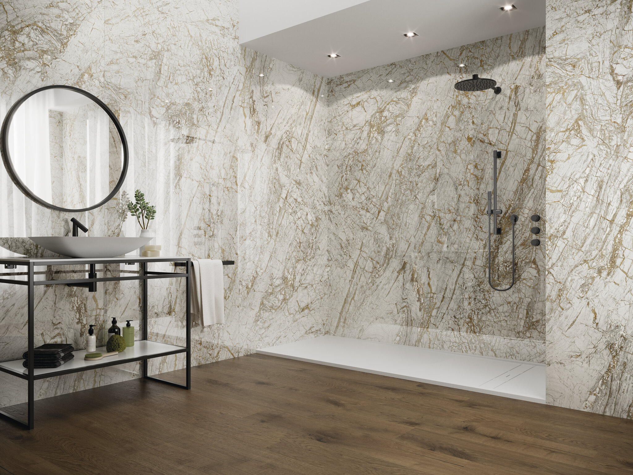 ⁦אריח פורצלן גולדן לבן CIFRE GOLDEN WHITE PULIDO 280/120⁩ – תמונה ⁦2⁩