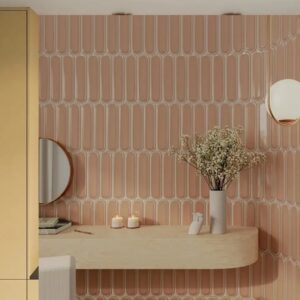 אריח קרמיקה דקורטיבי מעוגל תלת־מימדי Aquarelle O Toffee 7.5/30 ס״מ